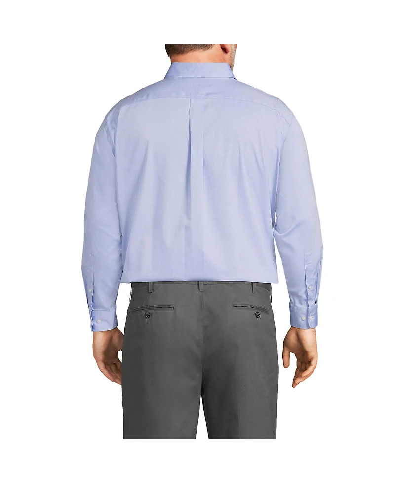 Lands' End Men's Traditional Fit Solid No Iron Supima Pinpoint Button-down Collar Dress Shirt