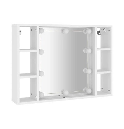 Mirror Cabinet with Led White 29.9"x5.9"x21.7"