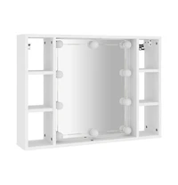 Mirror Cabinet with Led White 29.9"x5.9"x21.7"