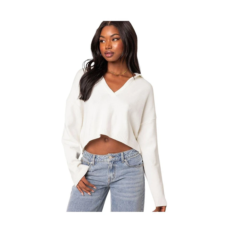 Edikted Women's Marcie oversize cropped sweater