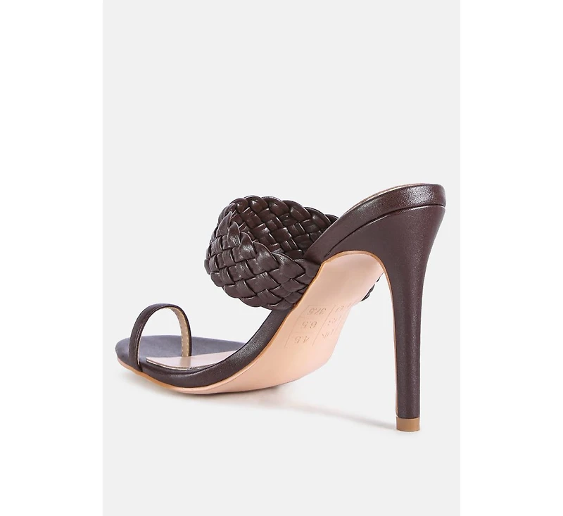 Womens High Perks Woven Strap Heels sandals