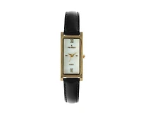Peugeot Women 36x18mm Watch Glossy Black Leather Strap