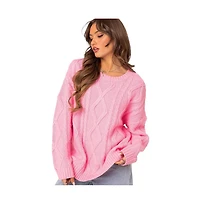 Edikted Women's Kennedy oversized cable knit sweater