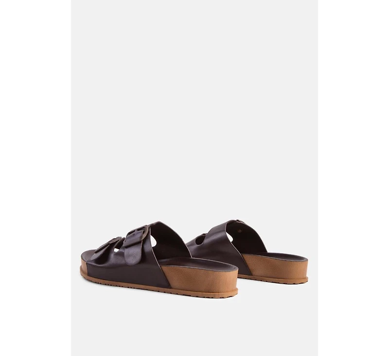 Womens Minata Platform Buckled Slide Sandals