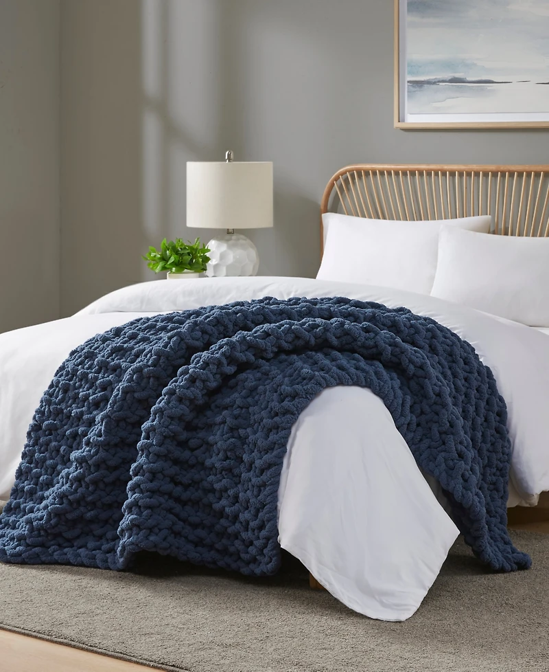 Madison Park Chunky-Knit Chenille Throw, 50" x 60"