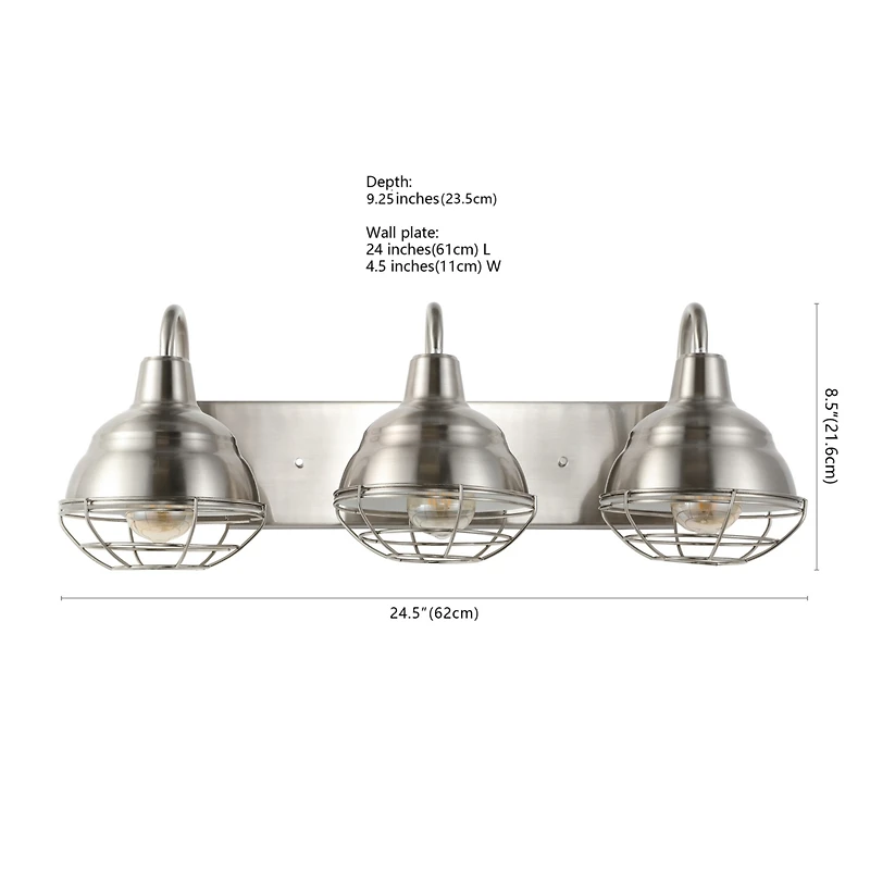 Jonathan Y Levi Industrial Farmhouse Iron Led Vanity Light