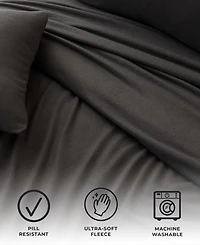 Premium Comforts Heathered Melange T-shirt Jersey Knit Cotton Blend 3 Piece Sheet Set, Twin