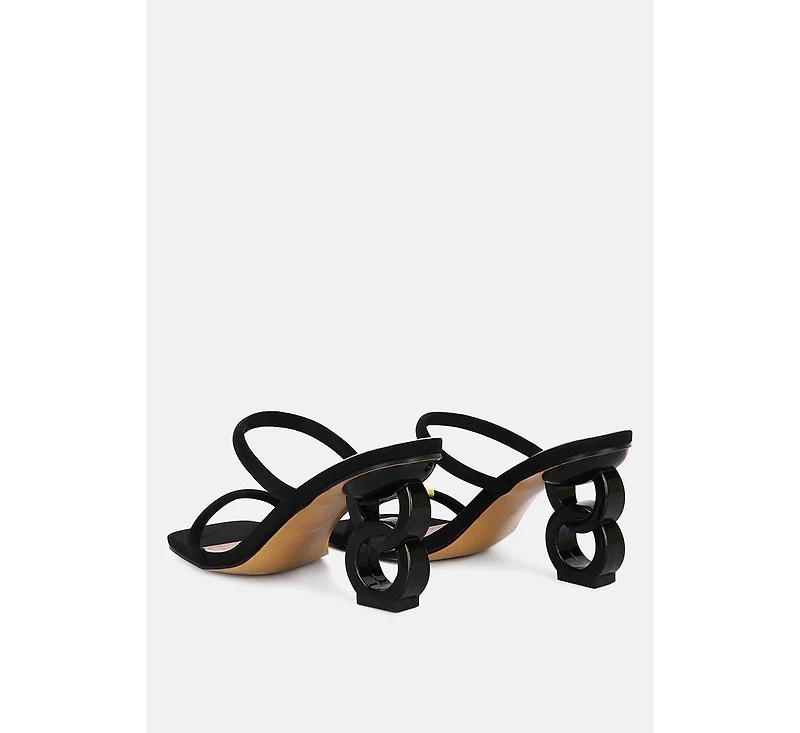 Womens Downtown Double Strap Fantasy Heel Sandals