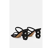 Womens Downtown Double Strap Fantasy Heel Sandals