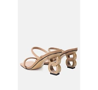 Womens Downtown Double Strap Fantasy Heel Sandals