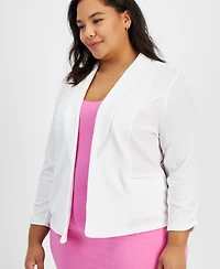 Bar Iii Trendy Plus Knit Drape-Front Blazer