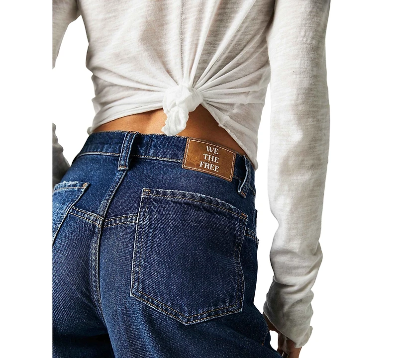 Free People Women's Tinsley Cotton Baggy High-Rise Jeans