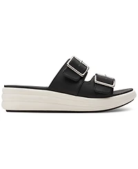 Clarks Women's Drift Buckle Slip-On Slide Wedge Sandals