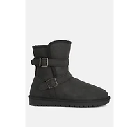Womens basil buckle strap detail boots