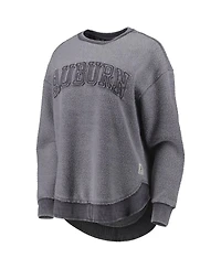 Women's Pressbox Navy Distressed Auburn Tigers Ponchoville Pullover Sweatshirt