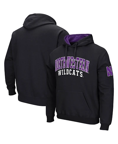 Men's Colosseum Black Northwestern Wildcats Double Arch Pullover Hoodie