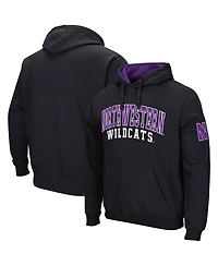 Men's Colosseum Black Northwestern Wildcats Double Arch Pullover Hoodie