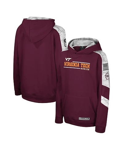 Big Boys Colosseum Maroon Virginia Tech Hokies Oht Military-Inspired Appreciation Cyclone Digital Camo Pullover Hoodie
