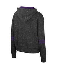 Women's Colosseum Charcoal Lsu Tigers Catherine Speckle Pullover Hoodie