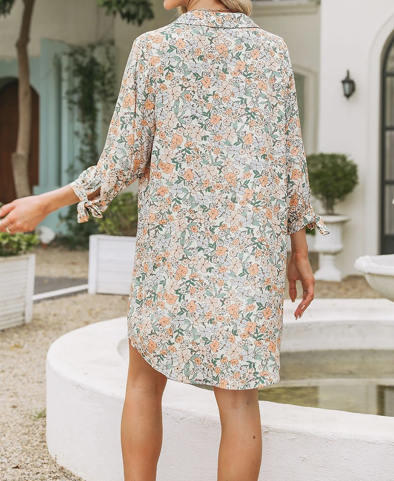 Cupshe Women's V-Neck Button Front Cover-Up Dress