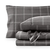 Bare Home Ultra-Soft Double Brushed Print Queen Sheet Set - Plaid