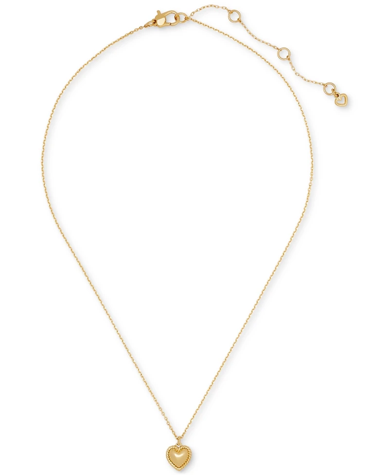 Kate Spade New York Twisted Frame Heart Pendant Necklace, 16" + 3" extender