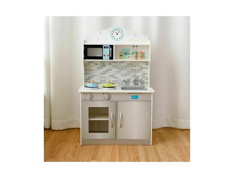 Kids Wooden Pretend Cooking Play Set Cookware Kitchen Toys Toddler Gift