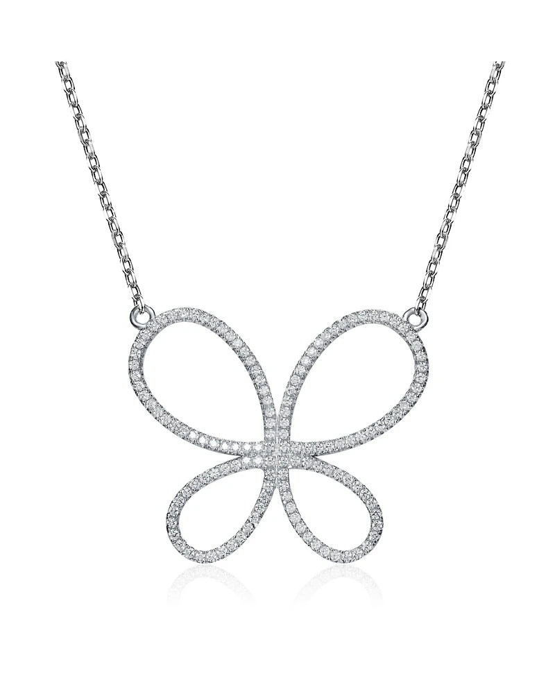Gigi Girl Kids/Young Teens Sterling Silver Cubic Zirconia Butterfly Design Pendant