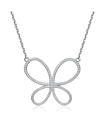 Gigi Girl Kids/Young Teens Sterling Silver Cubic Zirconia Butterfly Design Pendant