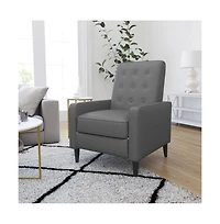 Darcy Recliner Chair Mid-Century Modern Tufted Upholstery Ergonomic Push Back Living Room Recliner