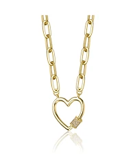 Gigi Girl Kids/Young Teens 14K Gold Plated Cubic Zirconia Heart Charm Necklace