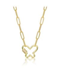 Gigi Girl Kids/Young Teens 14K Gold Plated Clear Cubic Zirconia Butterfly Charm Necklace