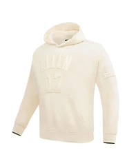 Men's Pro Standard Josh Allen Cream Buffalo Bills Player Name and Number Pullover Hoodie