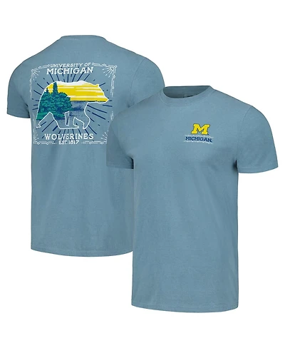 Men's Light Blue Michigan Wolverines State Scenery Comfort Colors T-shirt