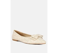 Womens cicely jacquard bow embellished ballet flats