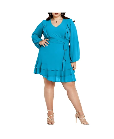 City Chic Plus Pretty Ruffle Dress