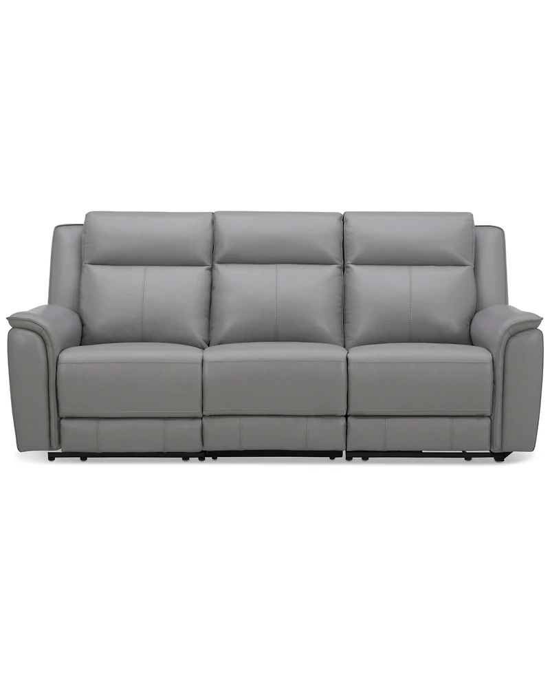 Addyson 88" 3-Pc. Leather Sofa with 3 Zero Gravity Recliners Power Headrests, Created for Macy's