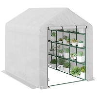 Outsunny Walk-in house, 18 Shelves, 95.25" x 70.75" x 82.75