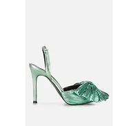 kiki bow embellished slingback sandals
