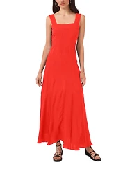 Vince Camuto Women's Challis Square-Neck Smocked-Back Sleeveless Maxi Dress