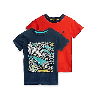 Mightly Toddler Fair Trade Organic Cotton Graphic Short Sleeve T-Shirt 2-pack