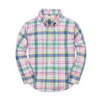 Hope & Henry Boys' Linen Long Sleeve Button Down Shirt - Kids