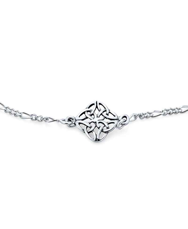 Bling Jewelry Celtic Love Knot Triquetra Clover Anklet Ankle Bracelet Sterling Silver Adjustable 9 To 10 Inch With Extender