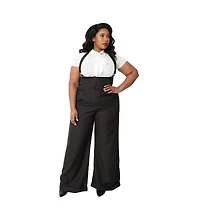 Unique Vintage Plus Thelma High Waist Suspender Pants