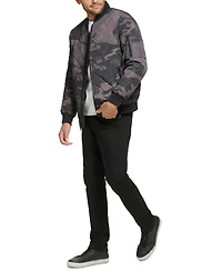 Calvin Klein Men's Quilted Baseball Jacket with Rib-Knit Trim