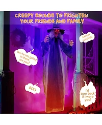 6 Ft Halloween Animatronic Witch Hanging Decoration