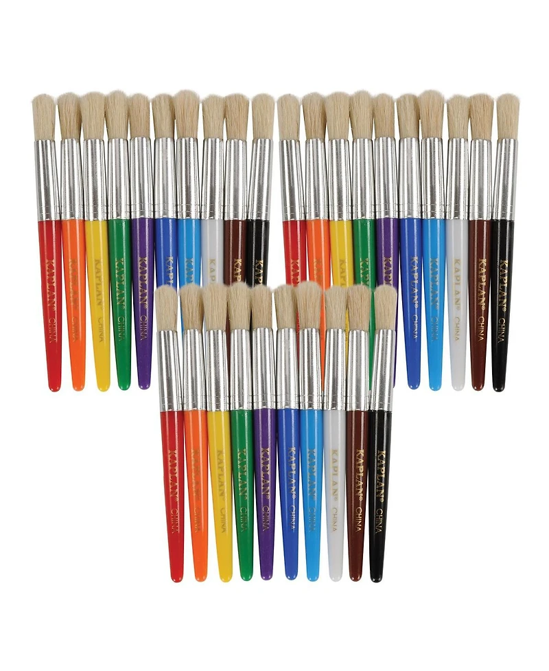 Kaplan Early Learning Easy to Grip Colored Chubby Brushes- Set of 30