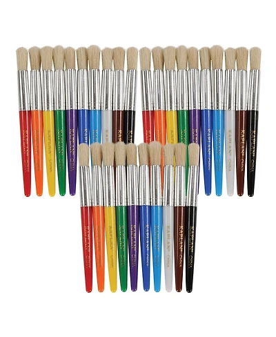 Kaplan Early Learning Easy to Grip Colored Chubby Brushes- Set of 30