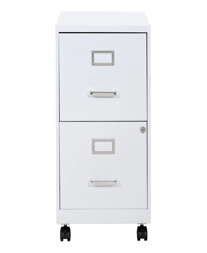 Office Star 26.75" 2 Drawer Mobile Locking Metal File Cabinet