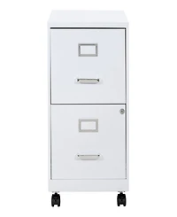 Office Star 26.75" 2 Drawer Mobile Locking Metal File Cabinet